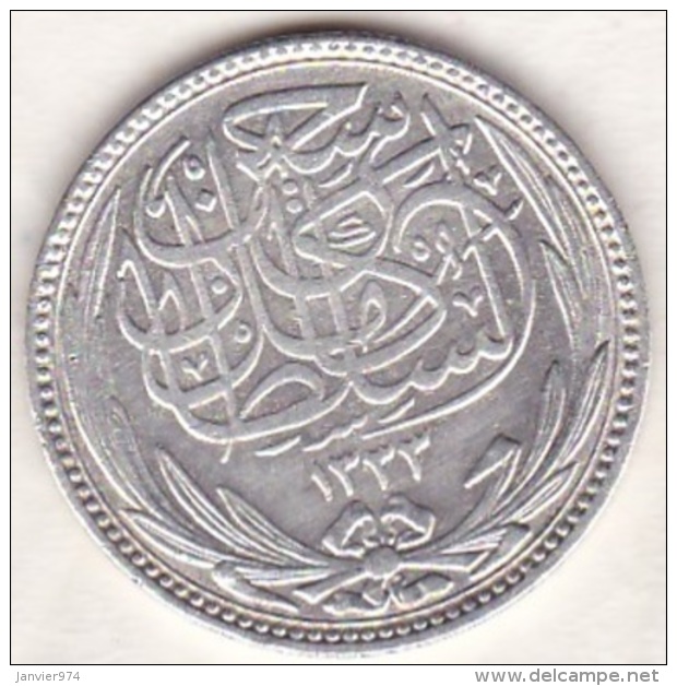 Egypte. 5 Piastres AH 1335 &ndash; 1916. Sultan Hussein Kamil. Argent .KM# 318.1 - Egypte