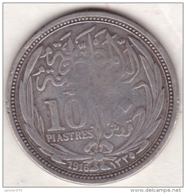 Egypte. 10 Piastres AH 1335 &ndash; 1916. Sultan Hussein Kamil. Argent .KM# 319 - Egypte