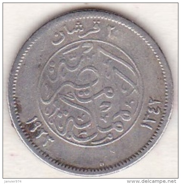 Egypte. 2 Piastres AH 1342 &ndash; 1923 H. Roi Fuad I. Argent .KM# 335 - Egypt