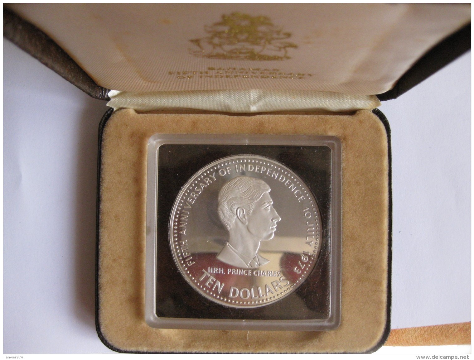 BAHAMAS. 10 DOLLARS 1978 Silver Proof, Anniversary Of Independence, Prince Charles. KM# 78.1 - Bahama's