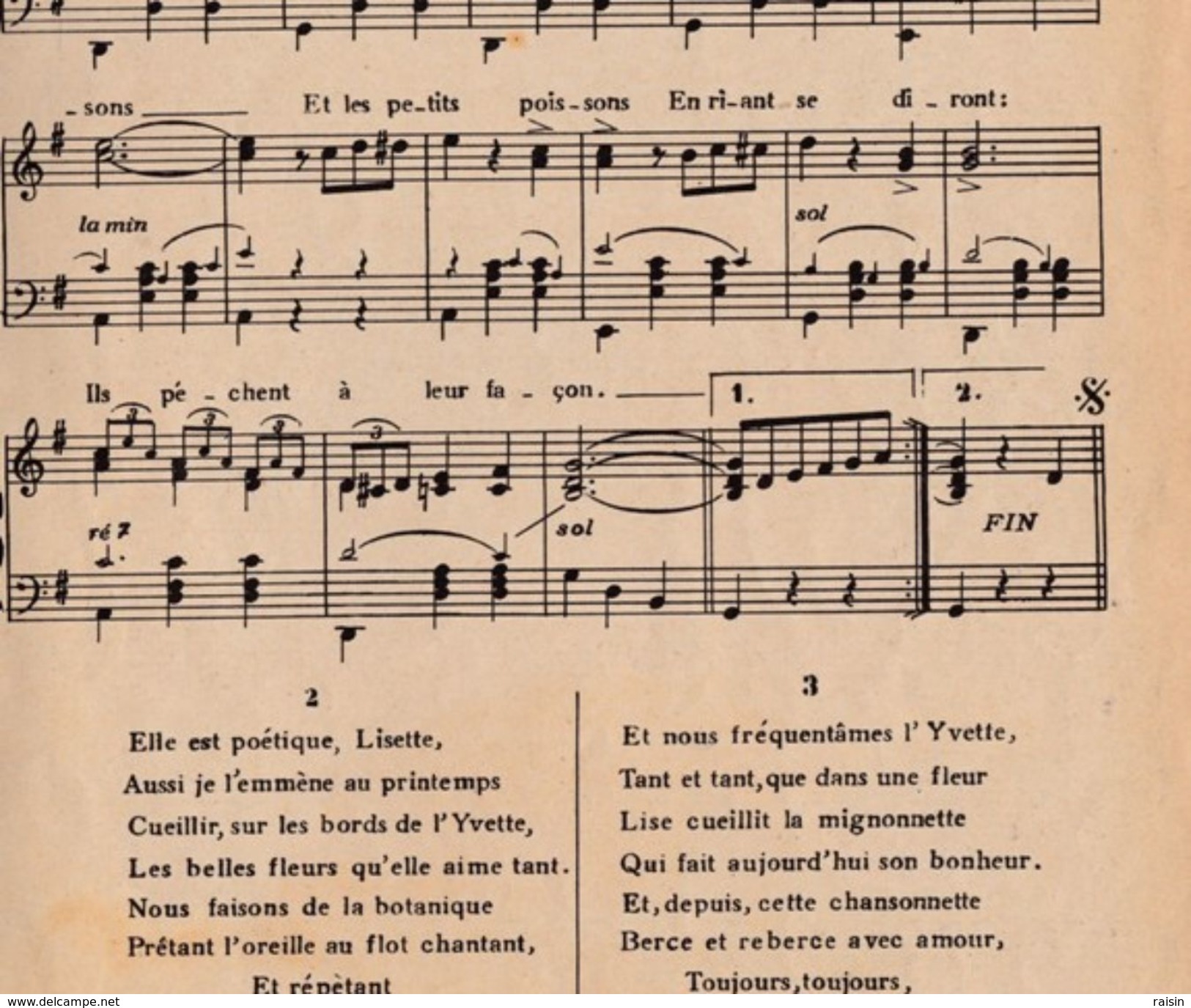 Au Bord De L'Yvette Valse Paroles H.Raybaudi, Musique F.Dominicy & Géo Moran, Virtuose Accordéoniste Privat BE - Partitions Musicales Anciennes