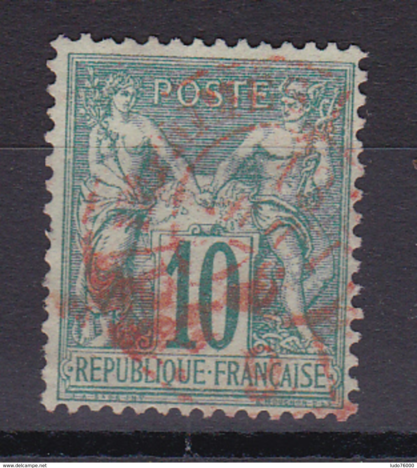 D520/ SAGE N° 65 CACHET ROUGE COTE 40&euro; - 1876-1878 Sage (Type I)