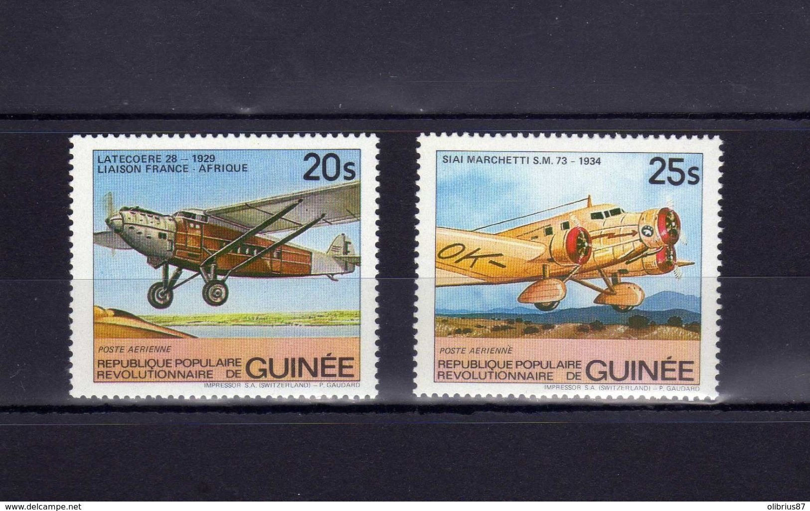 Guinée Avions Latécoère Savoia Marchetti Poste Aérienne Aviation - Airplanes