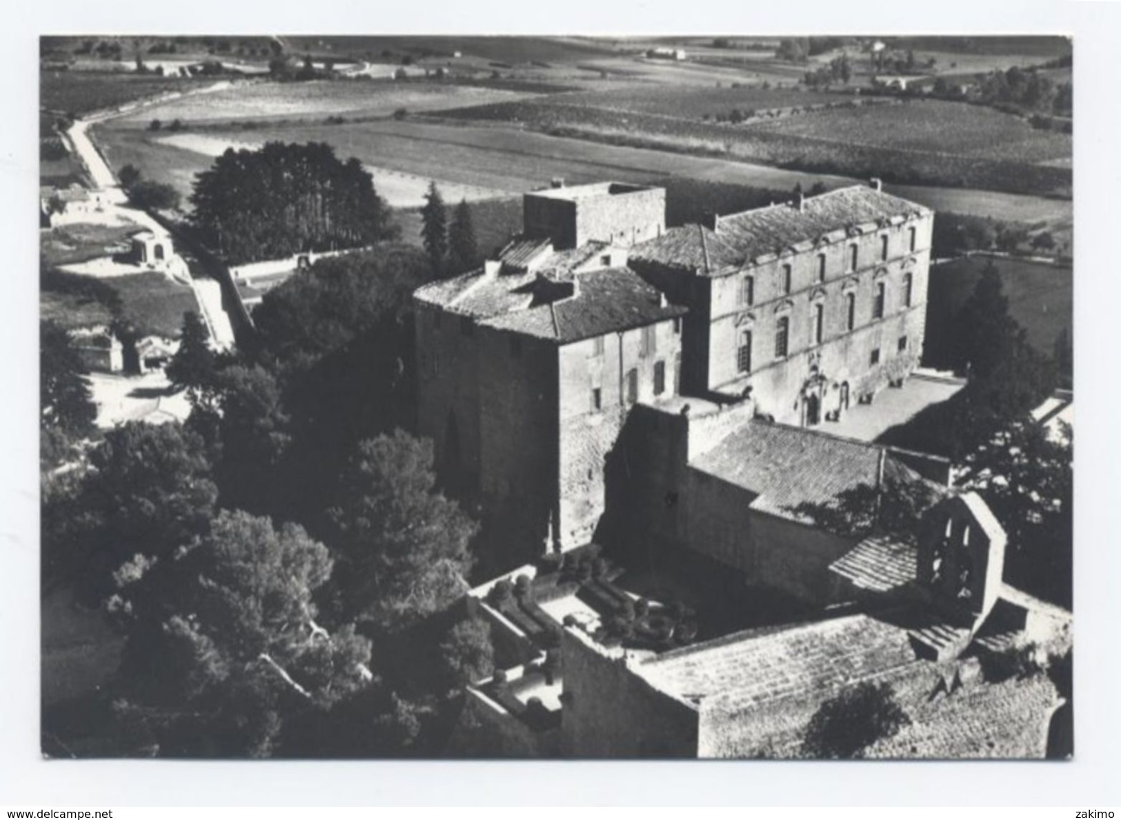 84-- ANSOUIS : Le Château :VUE AÉRIENNE   -RECTO/VERSO-C97 - Ansouis