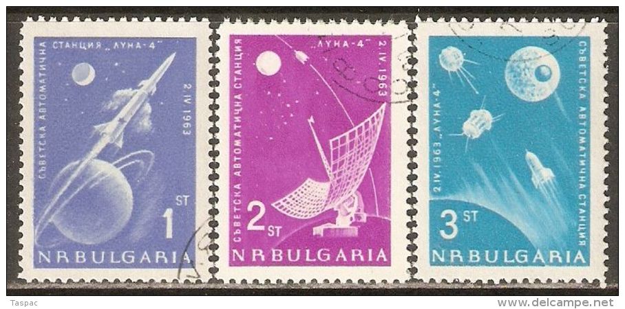 Bulgaria 1963 Mi# 1388-1390 Used - Russia&rsquo;s Rocket To The Moon / Space - Europe