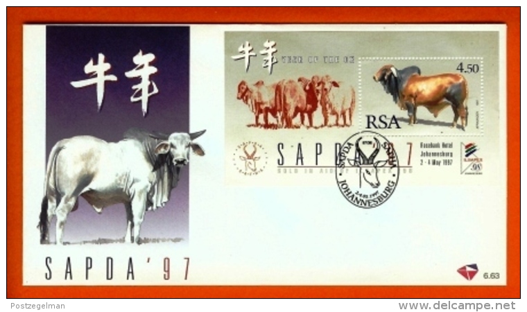 RSA, 1997, Mint F.D.C., MI 6-63, Block 54, SAPDA (rinder) - Covers & Documents