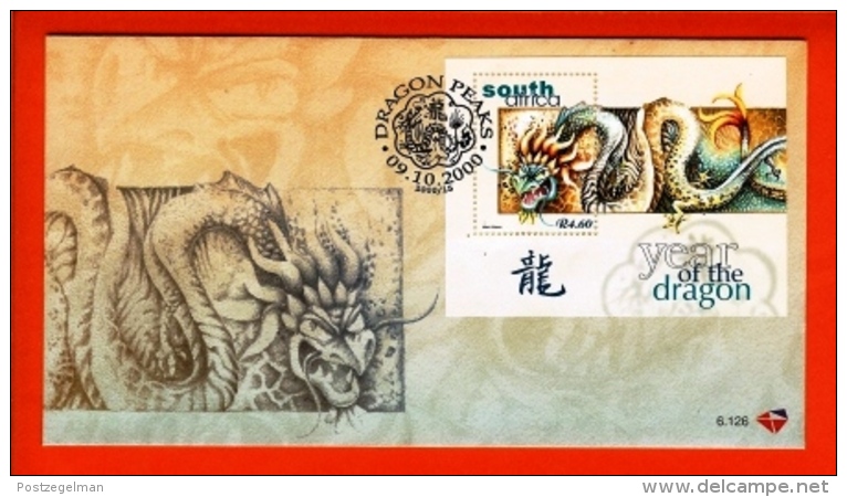 RSA, 2000, Mint F.D.C., MI 6-126, Block 82 Year Of The Dragon - Brieven En Documenten