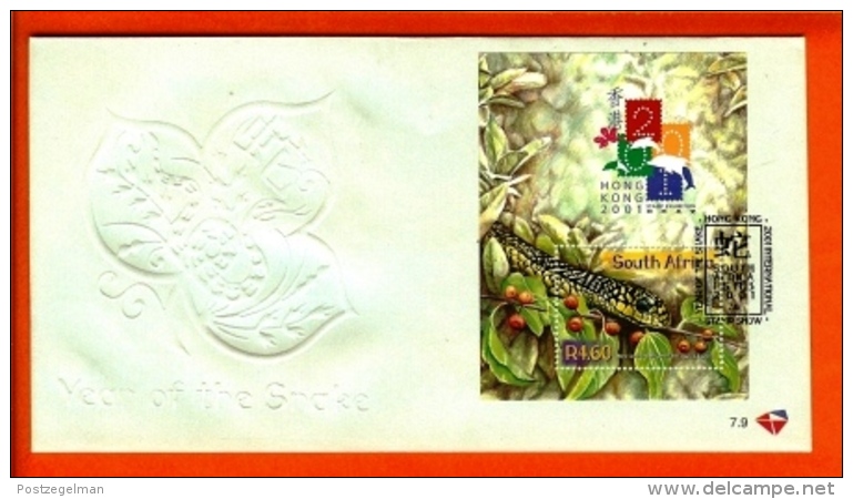 RSA, 2001, Mint F.D.C., MI 7-9, Block 83, Hong Kong Snake - Covers & Documents