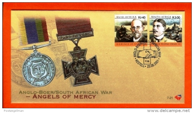 RSA, 2001, Mint F.D.C., MI 7-21, Anglo Boer War (Angels Of Mercey) - Covers & Documents