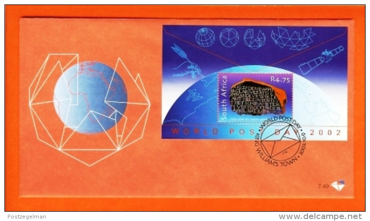 RSA, 2002, Mint F.D.C., MI 7-49, Block 89 World Postal Day - Brieven En Documenten