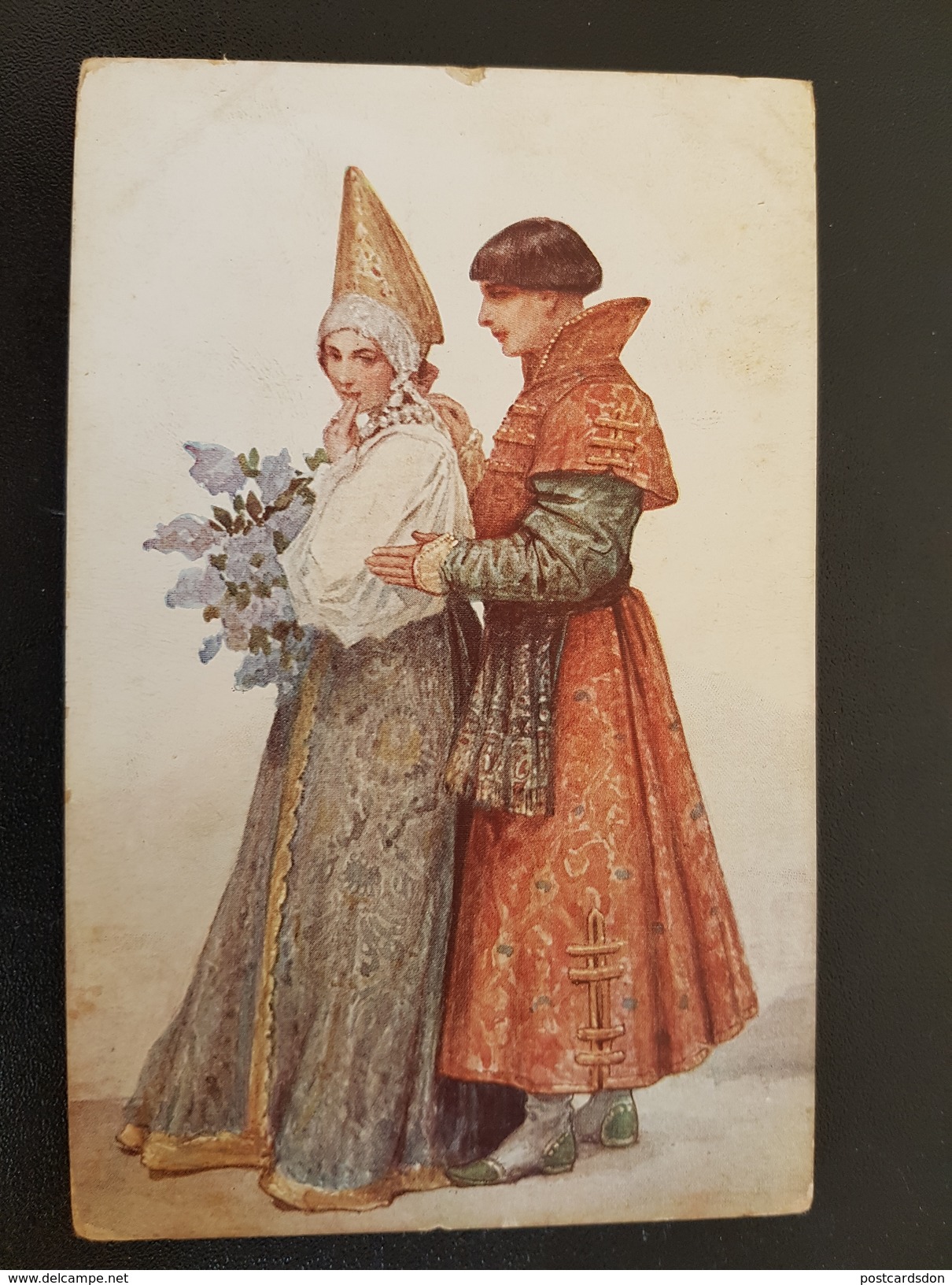 Russian Types - ILLUSTRATEUR RUSSE  SOLOMKO SERIE 477 MOTS D´AMOUR WORDS OF LOVE - Old Vintage Postcard 1910s - Solomko, S.