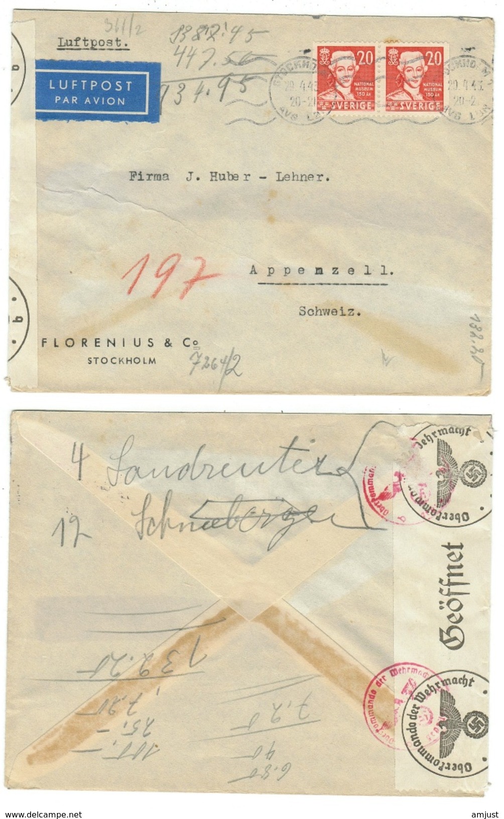 Suède // 1945 //  Lettre Censurée Pour La Suisse - Lettres & Documents