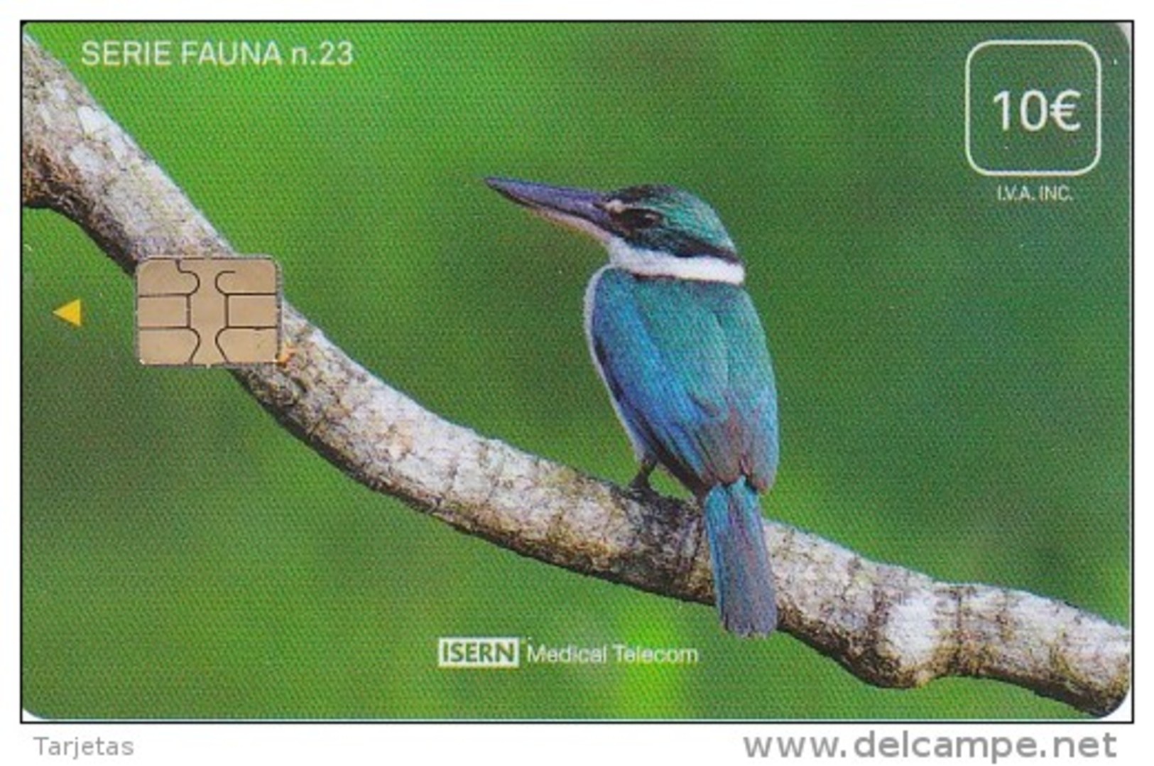 ISN-191 TARJETA DE ESPAÑA DE ISERN  DE LA SERIE FAUNA Nº23 MARTIN PESCADOR-KING FISHER-BIRD-PAJARO - Otros & Sin Clasificación