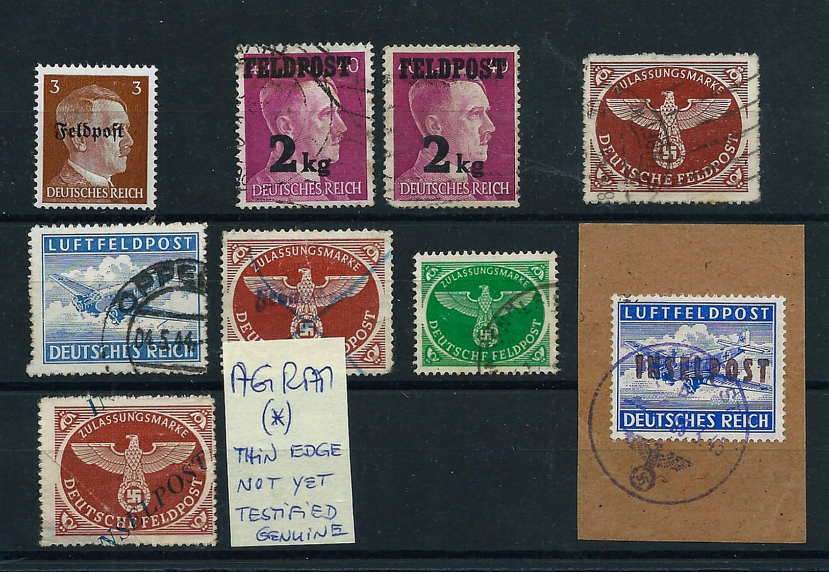 German Empire  , Mixed Lot Of Military Mail Stamps (FELDPOST)  On 1 Stock-card (as Per Scan) Mainly VFU - Used Stamps