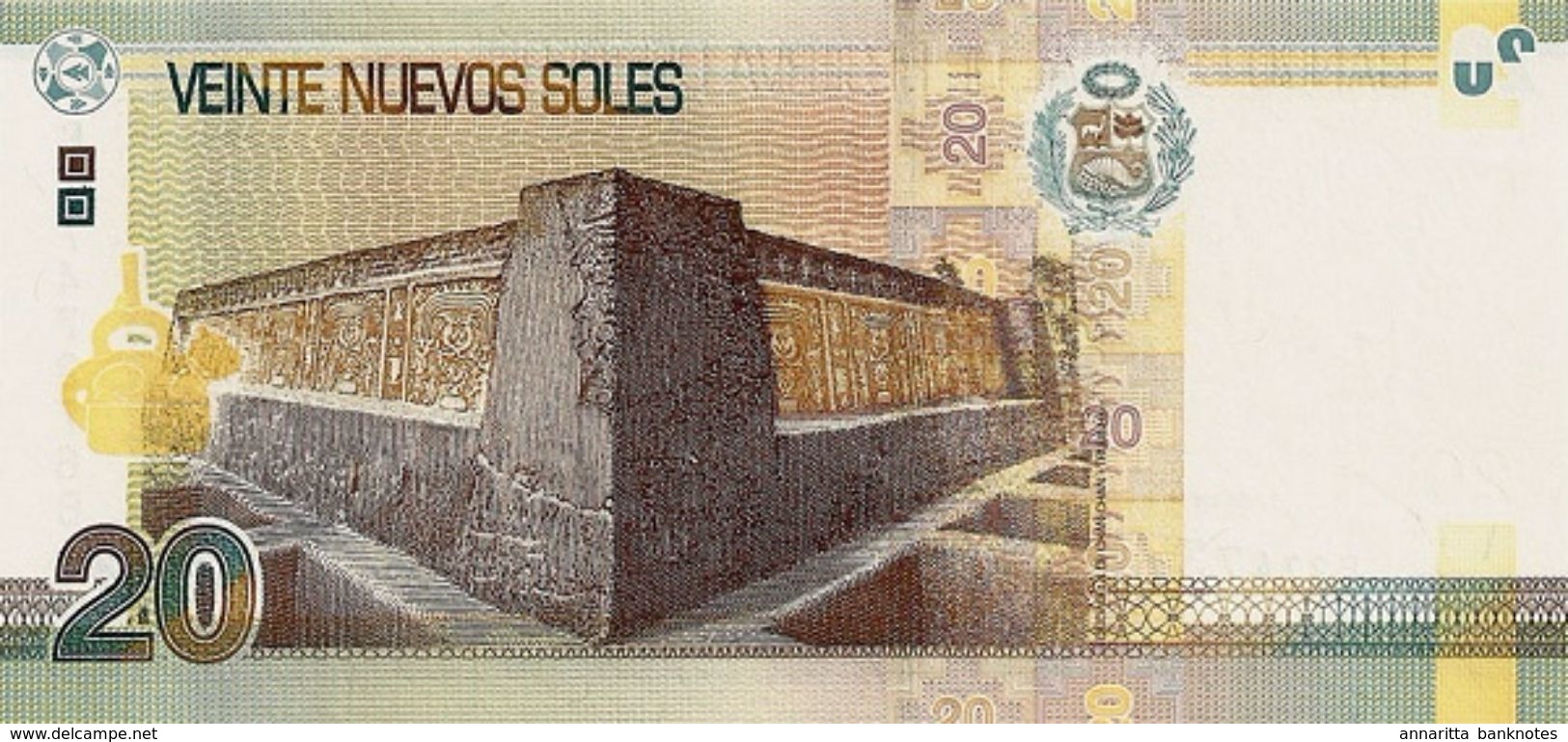 PERU 20 NUEVOS SOLES 2013 P-188a UNC [PE188] - Pérou