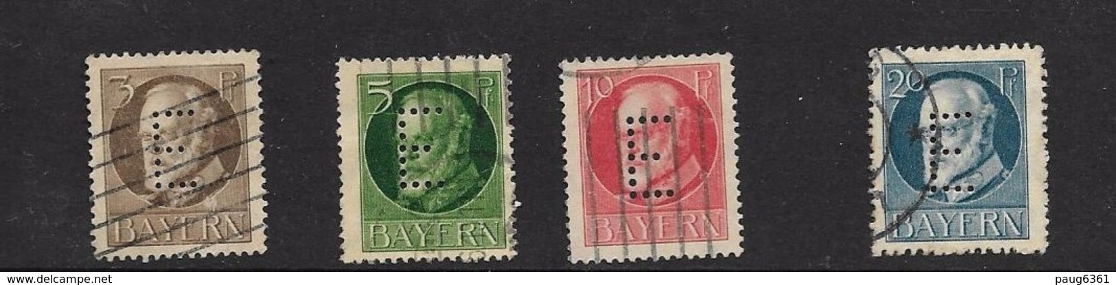 BAVIERE 1914/15 TIMBRE DE SERVICE  YVERT N°12/15 OBLITERES - Andere & Zonder Classificatie