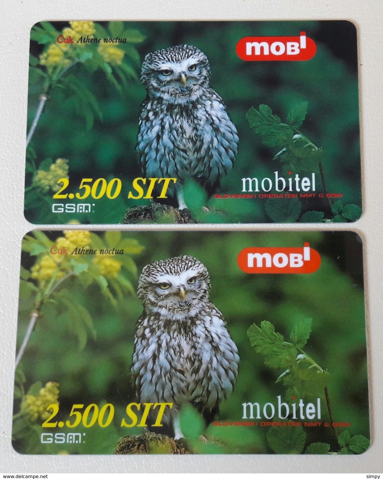 SLOVENIA Bird, Owls Cuk Light & Dark Prepaid Phonecard 31.1.2001 - Eulenvögel