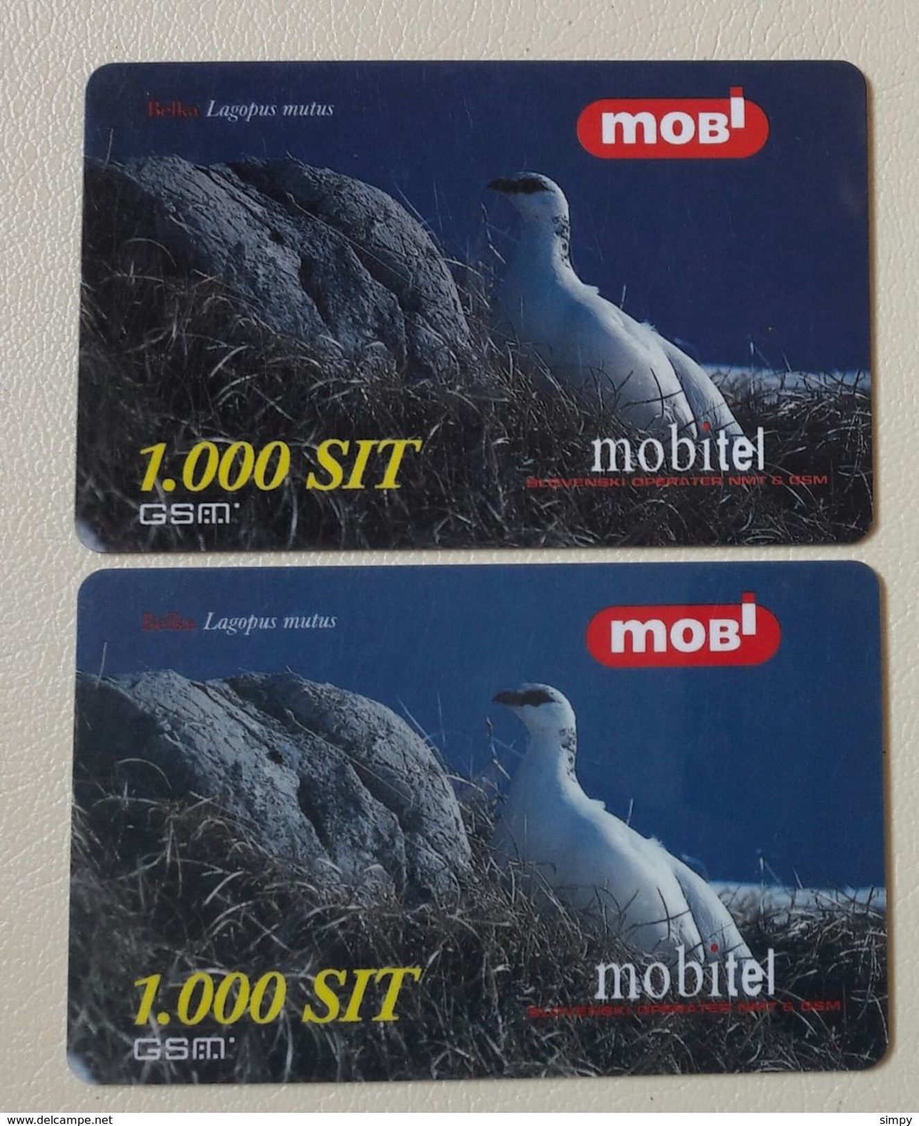 SLOVENIA Bird Rock Ptarmigan Light & Dark Prepaid Phonecard  31.1.2001 - Passereaux