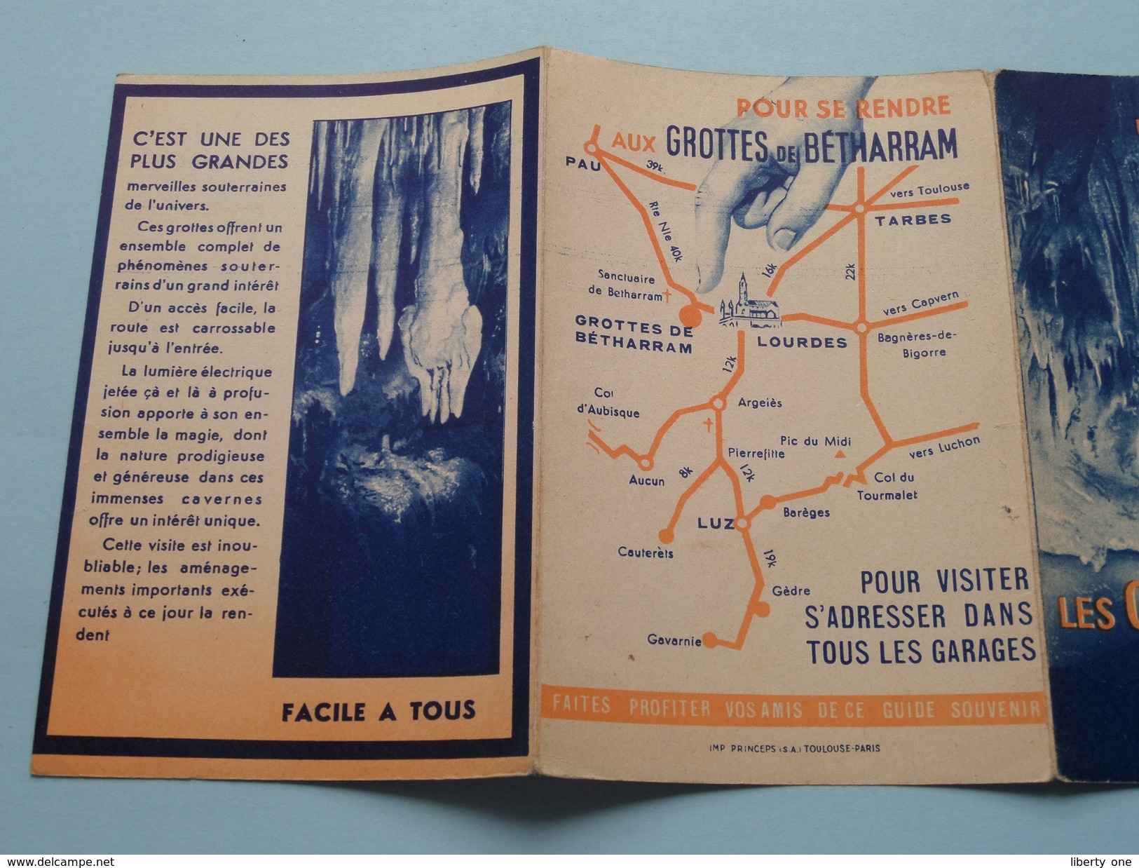 Les Grottes De BETHARRAM Merveille Souterraine ( Folder / Pliant : Voir Photo ) Imp. Princeps ! - Dépliants Touristiques