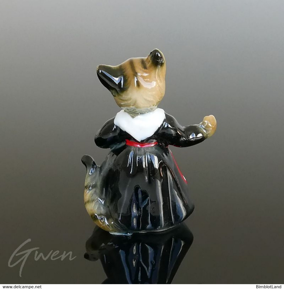 Figurine Ancienne Chat Miniature, Sujet Porcelaine 5cm, Bibelot Japon 1960 Statuette - Animals