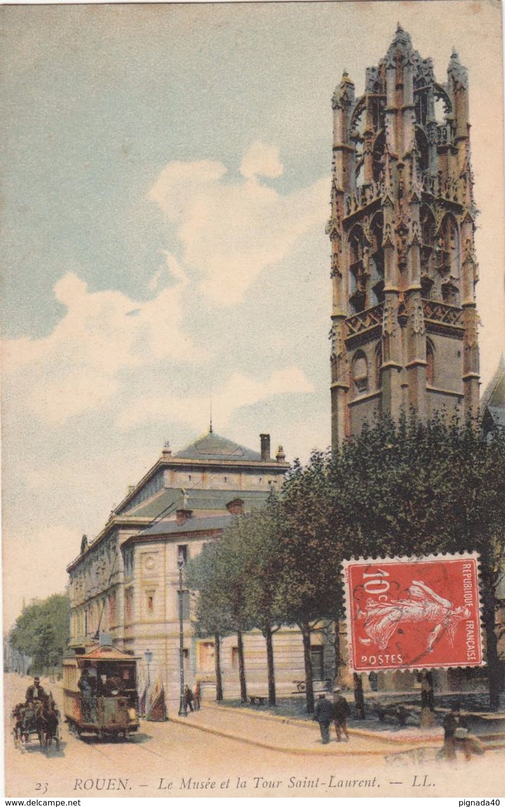 Cp , 76 , ROUEN , Le Musée Et La Tour Saint-Laurent - Rouen