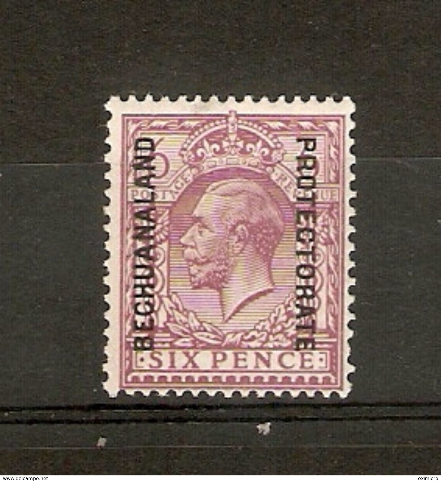 BECHUANALAND 1925 6d REDDISH PURPLE (chalk - Surfaced Paper) SG 96 WATERMARK BLOCK CYPHER LIGHTLY MOUNTED MINT Cat £75 - 1885-1964 Bechuanaland Protectorate