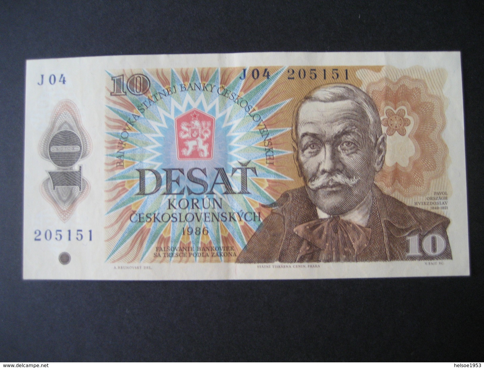 Tschechoslowakei- 10 Kronen 1986 Nr. 205151 - Tchécoslovaquie