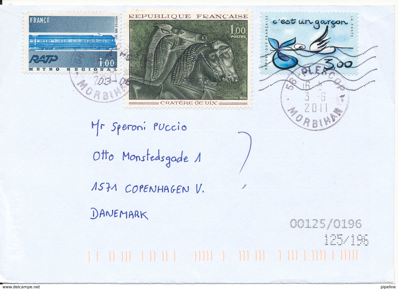 France Cover Sent To Denmark 3-6-2011 - Lettres & Documents