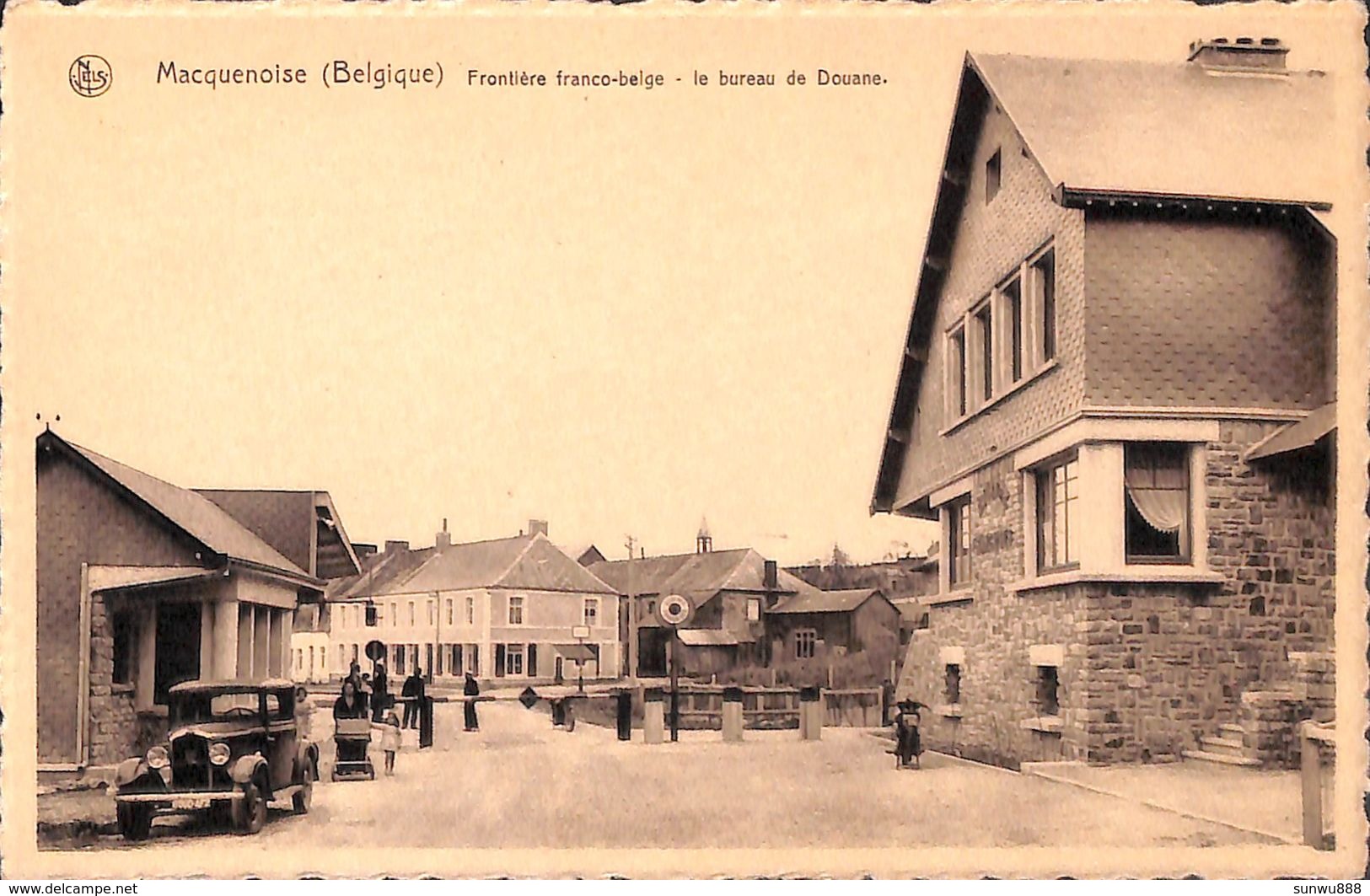 Macquenoise - Frontière Franco-belge - Le Bureau De Douane (animée, Oldtimer) - Momignies