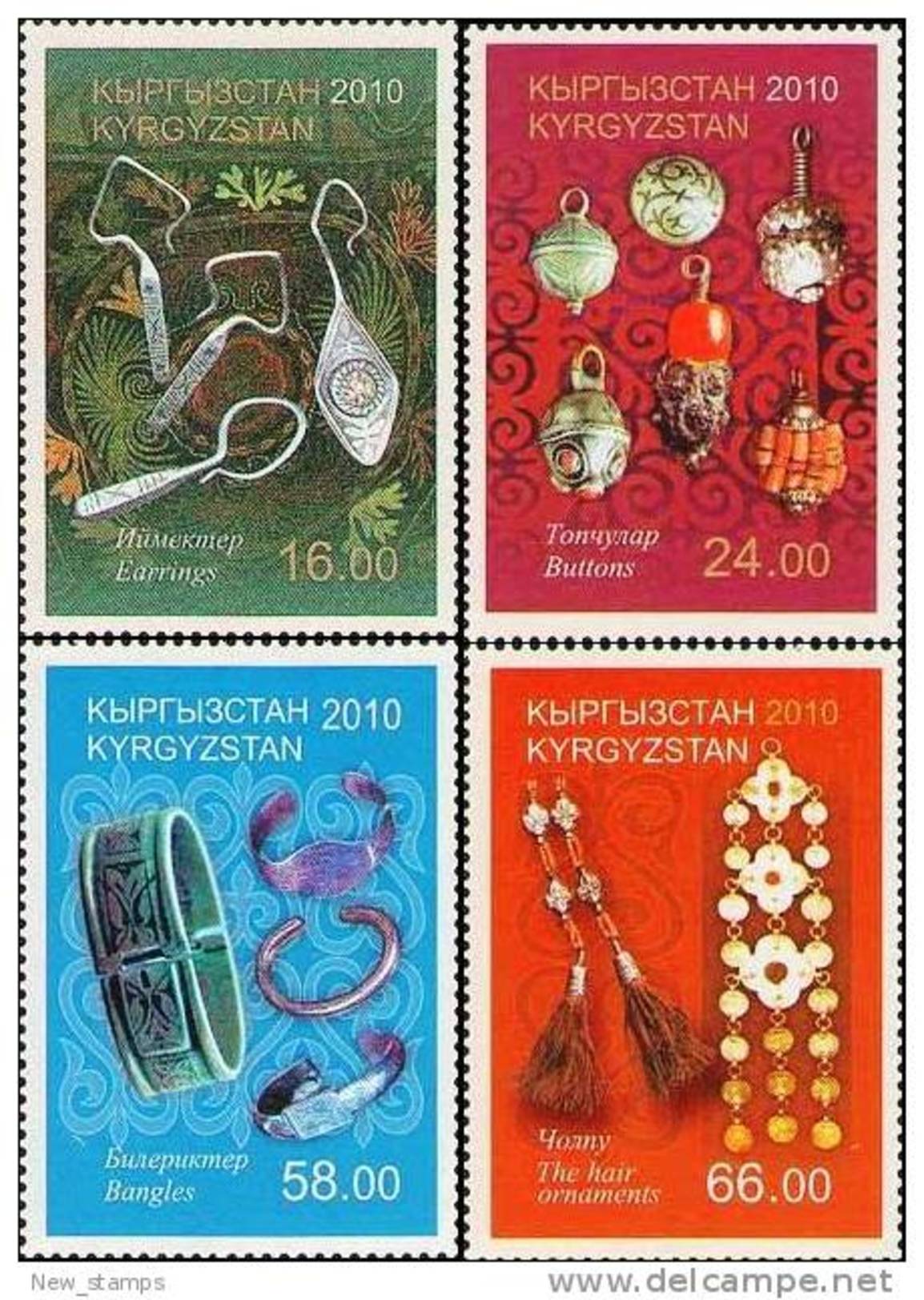 Kyrgyzstan 2010 The Ancient Silver Jewellery 4v MNH - Kyrgyzstan