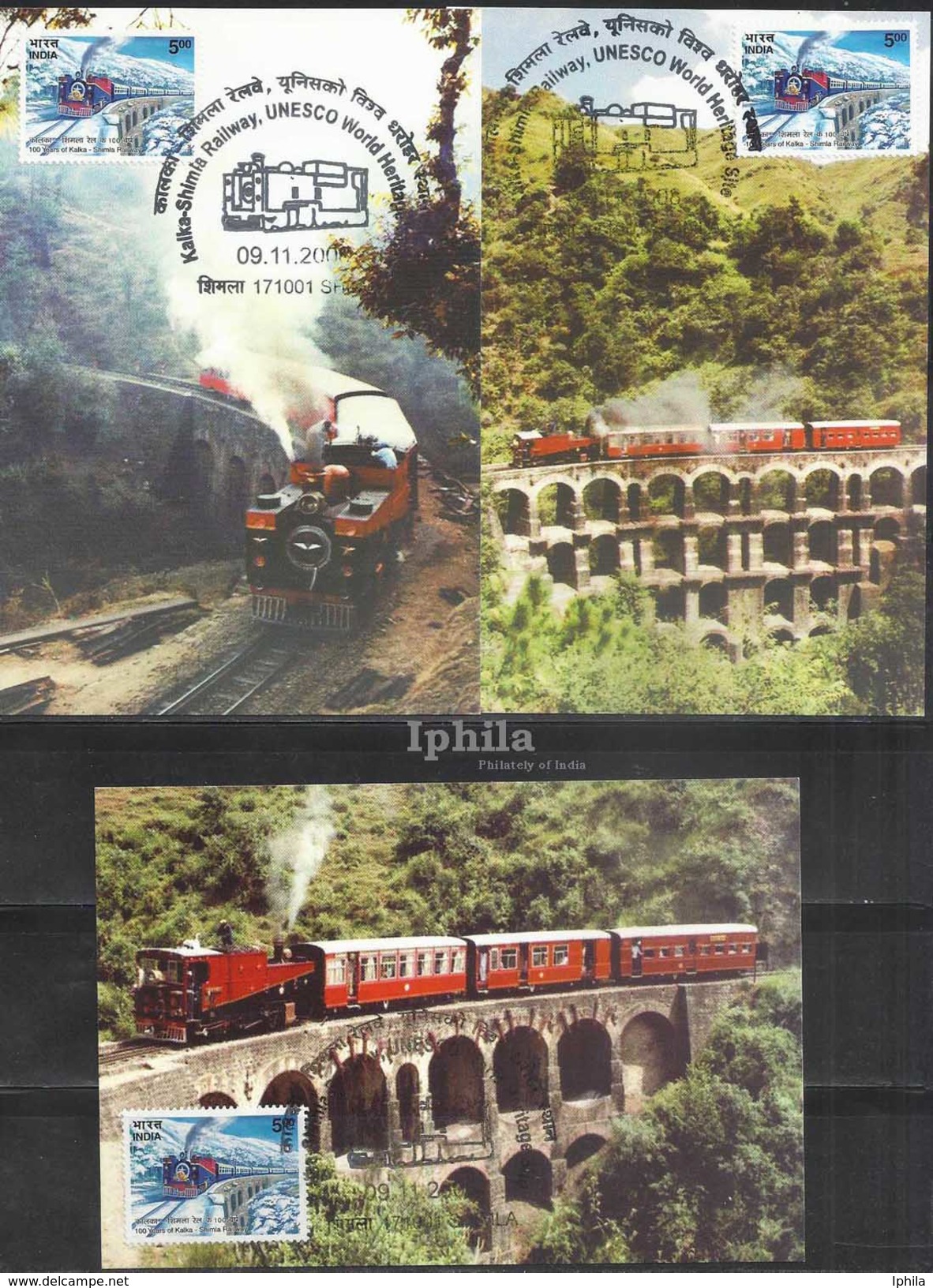 Kalka Shimla Railway UNESCO World Heritage Site 5 Max Card Maximum Eisenbahn Bahn Railroad Rail Locomotives Indian 2008 - Trains