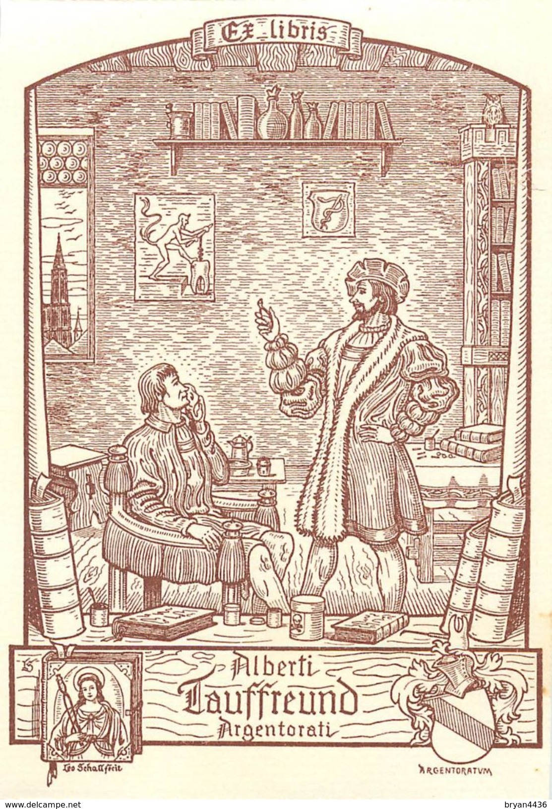 RARE ET BEL EX-LIBRIS ANCIEN - "ALBERTI TAUFFREUND - ARGENTORATI" - (8 X 12 Cm) - TB. - Ex-libris