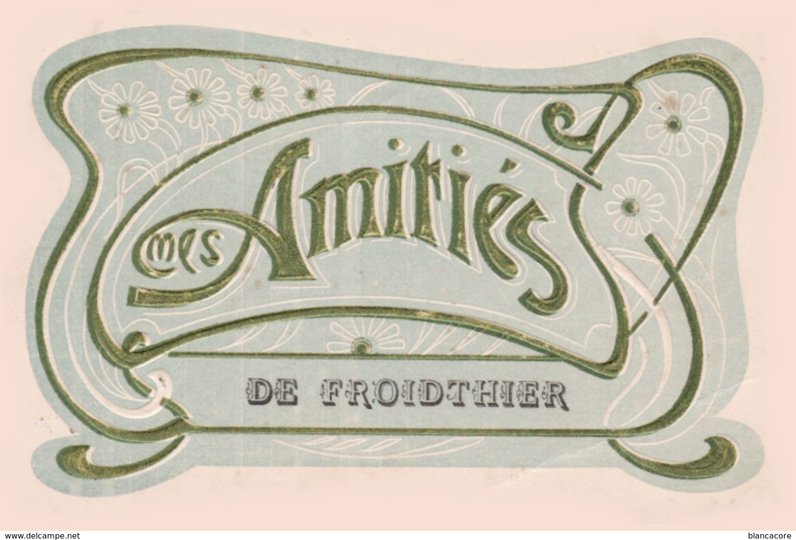 Amitiés De Froidthier  Cachet Postal Thimister Clermont 1908 Carte Art Nouveau / Rare - Thimister-Clermont