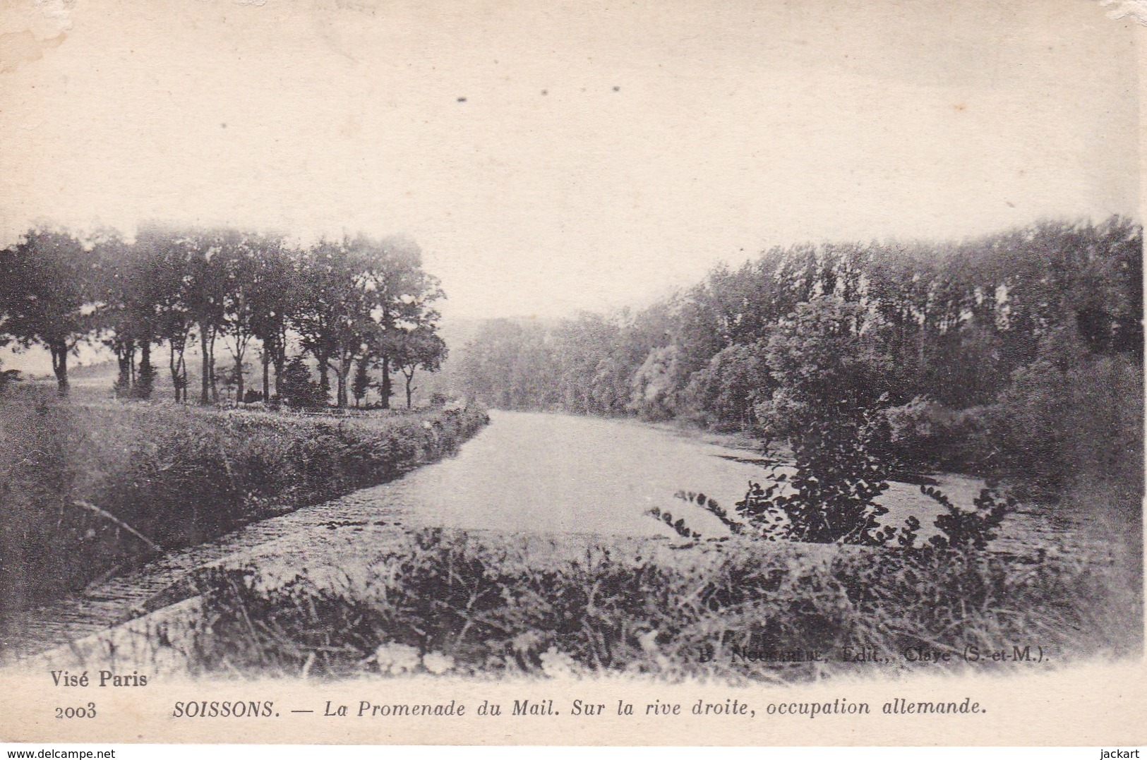 SOISSONS LA PROMENADE DU MAIL SUR LA RIVE DROITE OCCUPATION ALLEMANDE - Soissons