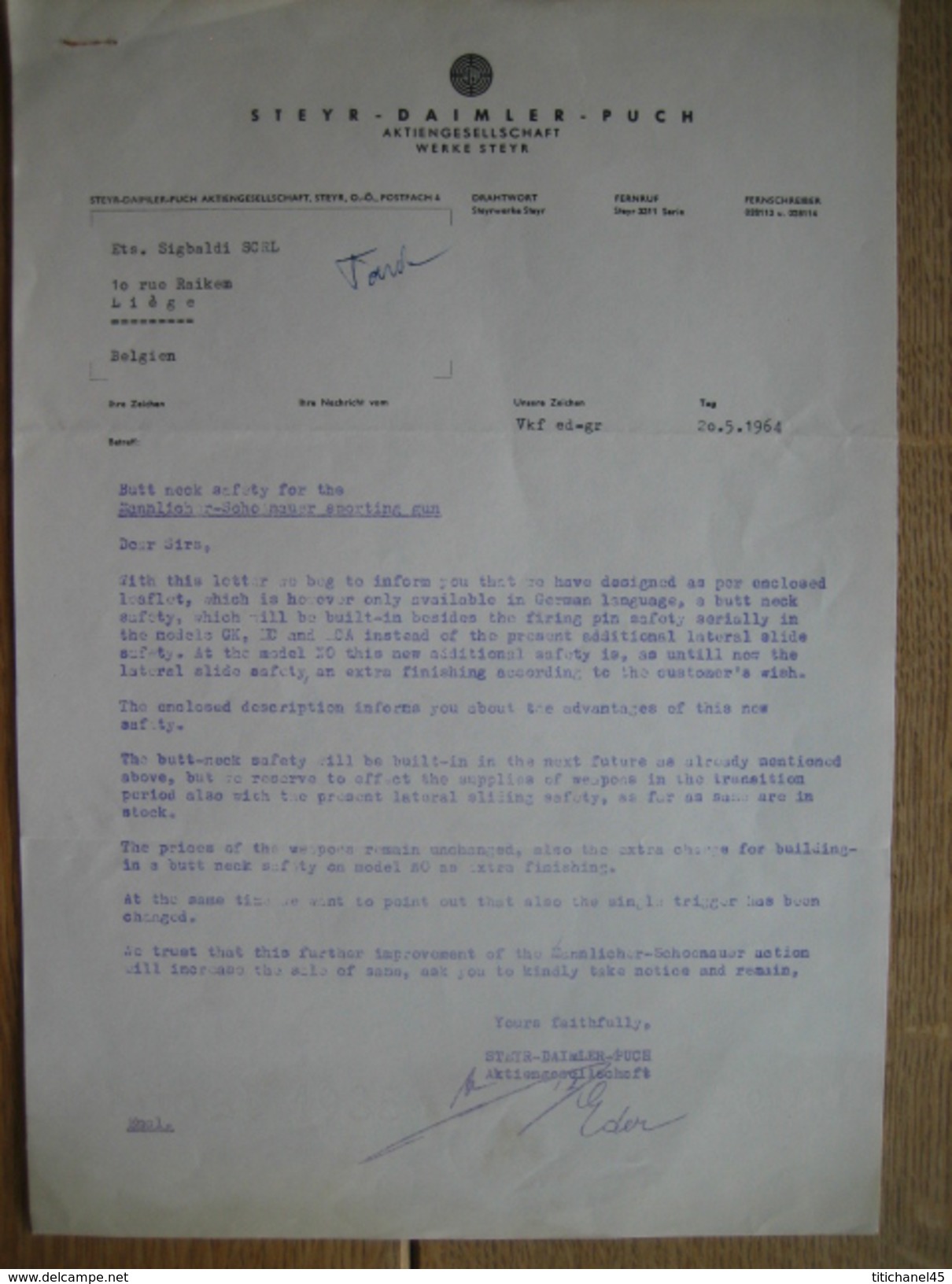 STEYR 1964 - STEYR - DAIMLER - PUCH - Aktiengesellschaft Werke Steyr - Letter + Adertising Leaf - Autres & Non Classés