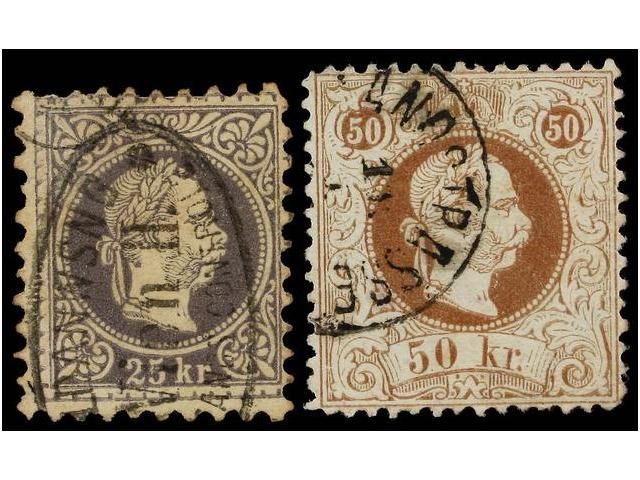 ° AUSTRIA. Mi.40/41II. 1867. 25 Kr. Lilac And 50 Kr. Brown. Fine Used. Michel.420&euro;. - Autres & Non Classés