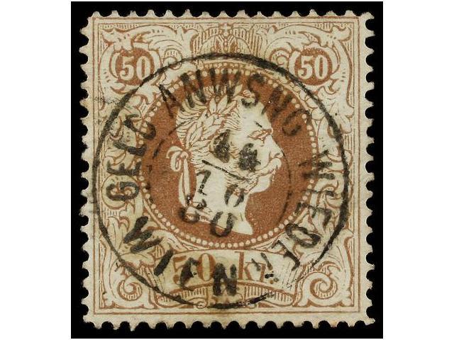 ° AUSTRIA. Mi.41IIE. 1867. 50 Kr. Brown, Dent. 13. VERY FINE. Michel.320&euro;. - Autres & Non Classés