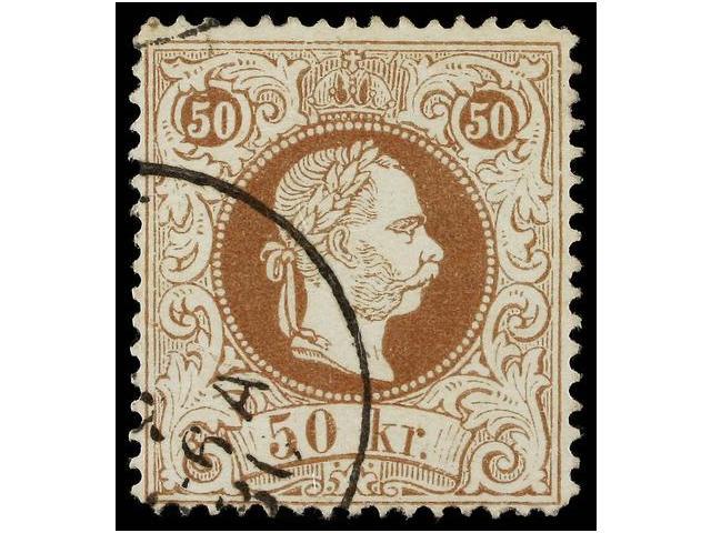 ° AUSTRIA. Mi.41IIE. 1867. 50 Kr. Brown, Dent. 13. FINE. Michel.320&euro;. - Autres & Non Classés