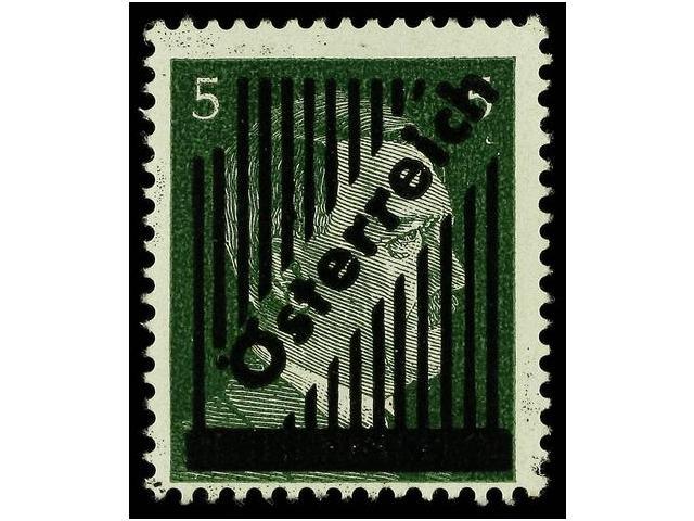 ** AUSTRIA. Mi.668Ib. 1945. 5 Pf. Black Ovpr. (13 Lines), Never Hinged. LUXE. Michel.350&euro;. - Autres & Non Classés