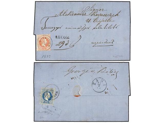 BOSNIA-HERZEGOVINA. 1873 (May 14). Registered Entire Letter From MOSTAR (Croatia, On Border With Herzegovina) To TRIESTE - Altri & Non Classificati