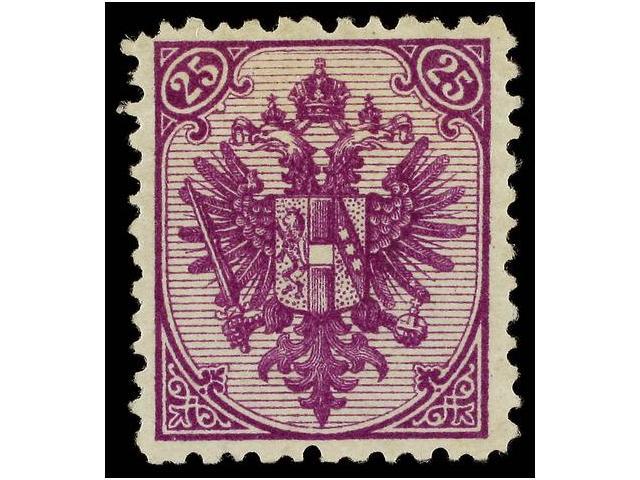 * BOSNIA-HERZEGOVINA. Fe.9If. 1879. 25 Kr. Deep Violet (hochviolett), Perf. 12. Oustanding Colour Fresh And Fne. Cert. F - Altri & Non Classificati