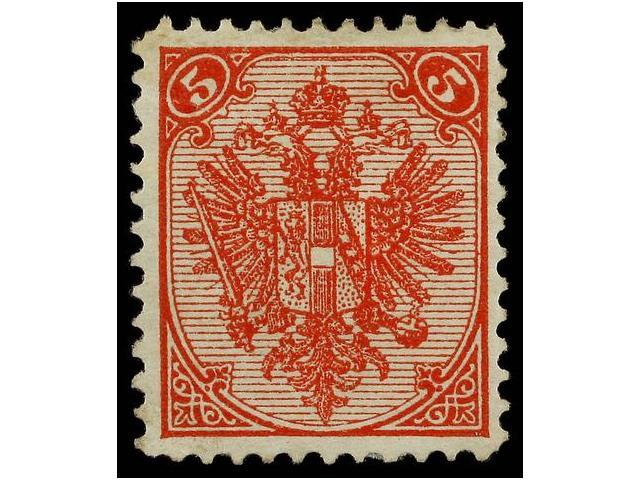 * BOSNIA-HERZEGOVINA. Fe.5II. 1895-99. 5 Kr. Red, Perf. 11 1/2. Fresh And Rare. Cat. 780&euro;. - Other & Unclassified