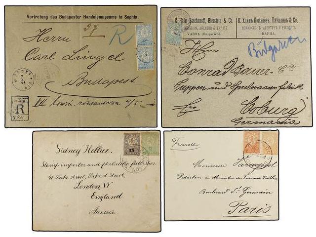 BULGARIA. 1891-97. Eigth Covers, Different Frankings, Some Registered. - Sonstige & Ohne Zuordnung