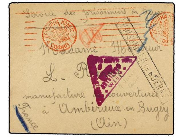 BULGARIA. (1917 Ca.). Letter From A French Prisoner Of War To AMBERIEUX EN BUGAY (France). Oblong PRISONNIER DE GUERRE. - Autres & Non Classés