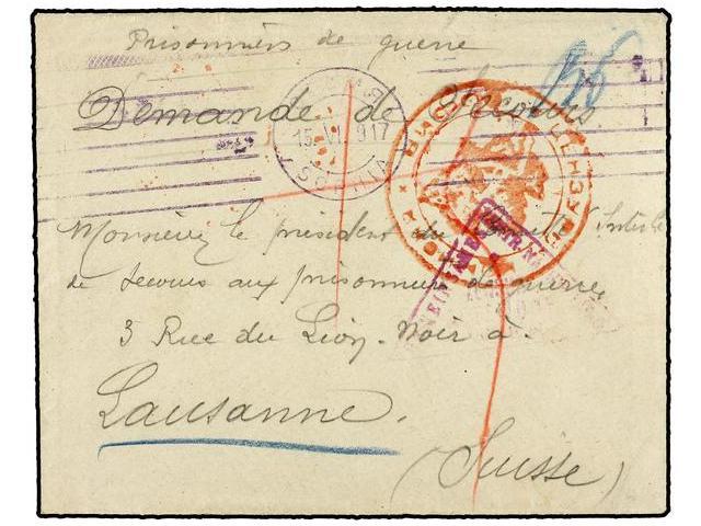 BULGARIA. 1917 (June 15). SOFIA To LAUSANNE. Prisoner Of War Letter. A Request For Assistance, Addressed To The Presiden - Autres & Non Classés