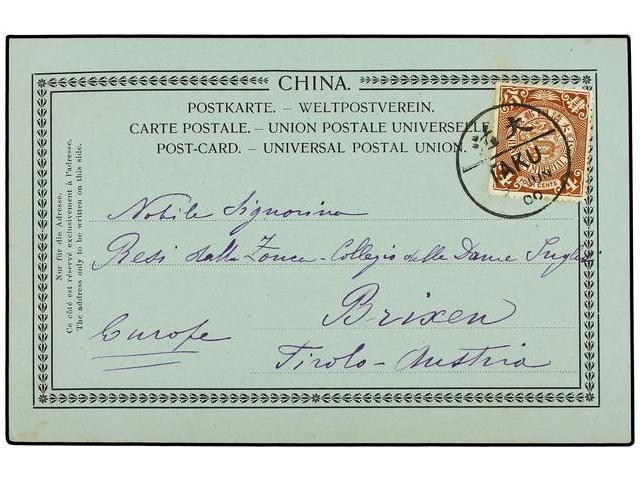 CHINA. 1900 (June 8). Postcard Of Peking Observatory Franked On Reverse With CIP 4c. Chestnut Tied By Bold Strike Of TAK - Autres & Non Classés