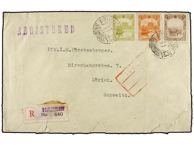 CHINA: MANCHURIA. 1943 (23-11). ANTUNG. DANISH MISSION To ZURICH. Envelope Send By Astrid Novrup With Manchoukuo 4 F., 1 - Autres & Non Classés
