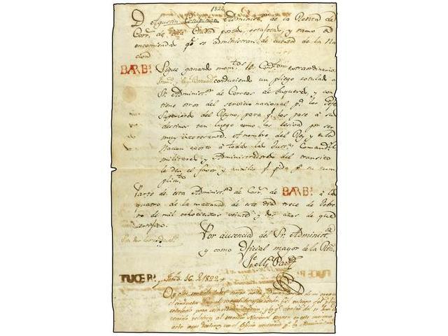 COLOMBIA. 1822 (13 Febrero). Circular Del Adminsitrador De Correos De BARBACOAS Pidiendo Un Trato De Favor A Un Envío Co - Autres & Non Classés