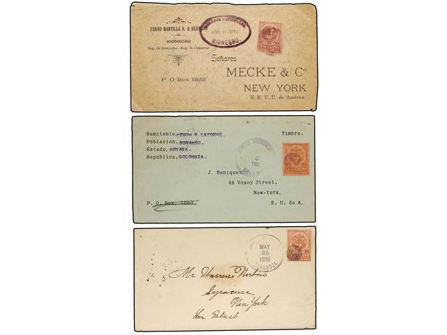 COLOMBIA. 1888-98. Conjunto De 10 Cartas Circuladas A U.S.A. (9) Y ALEMANIA Con Sellos De 10 Ctvos. Desde Diversas Pobla - Autres & Non Classés