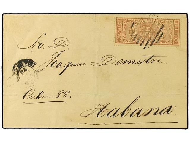 CUBA. 1873. MATANZAS A HABANA. Envuelta Circulada Con Sello De GIRO De 10 Cts. Castaño. - Other & Unclassified